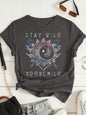 Prayer Changes Things T-Shirt with Golden Cross Print, Soft Round Neck Casual Top for Daily Wear