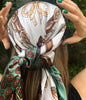 Large Hijab Scarves For Women Fashion Print Silk Satin Scarf 90cmx90cm Luxury Brand Square Shawls Head Scarfs For Ladies