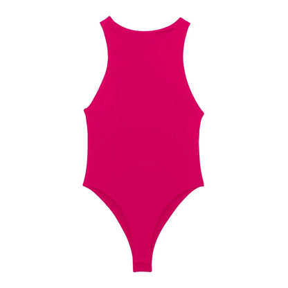 Women Fashion With Halter Neck Skinny Bodysuit Sexy Sleeveless Snap-button Female Playsuits Mujer