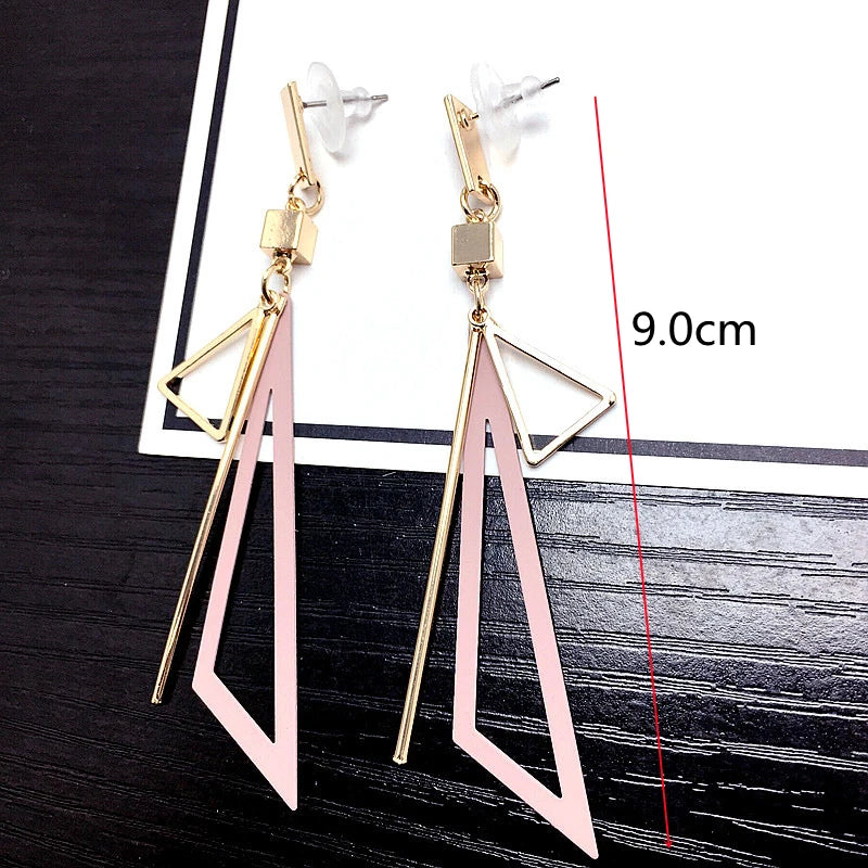 Pink Color Flower Drop Earrings for Women Summer Geometry Heart Leaf Butterfly Brincos Party Ear Jewelry Valentine's Day Gift