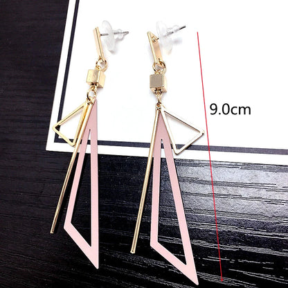 Pink Color Flower Drop Earrings for Women Summer Geometry Heart Leaf Butterfly Brincos Party Ear Jewelry Valentine's Day Gift