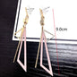 Pink Color Flower Drop Earrings for Women Summer Geometry Heart Leaf Butterfly Brincos Party Ear Jewelry Valentine's Day Gift