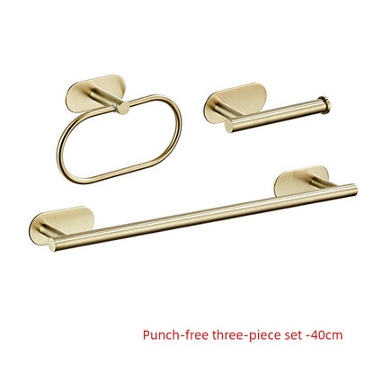 Shengruijia Brushed Gold Stainless Steel Clothes Hook Towel Bar