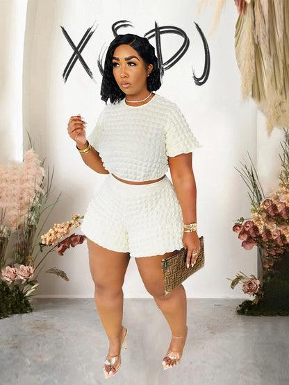 Summer Suit Chic and Elegant Woman Set  Sexy Outfit Casual Shorts Sets Womens 2 Piece Plus Size