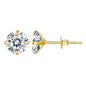 bamoer CZ Stud Earrings 925 Sterling Silver Platinum Plated Round Cubic Zirconia Hypoallergenic Earrings 4mm 5mm 6mm 7mm BSE166