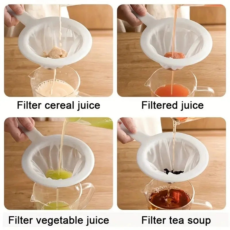 Nylon Ultra-fine Filter Mesh Sieve Soy Juice Coffee Milk Food Strainer Spoon Kitchen  Gadgets 120/200/400 Mesh Filter