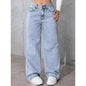 Size: S-5XL Women's Summer Autumn Wide-Leg Jeans High-Waist Plus-Size Jeans Straight-Leg Loose Casual Pants Girls Wide Leg Pants
