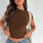 Sexy Women's T-shirt Solid New Summer Streetwear Fashion O-Neck Short Sleeve Top Simple Basic Versatile Lady Casual Slim T-shirt