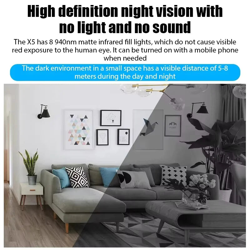1080P New X5 Mini Camera Clear Night Vision Light weight Portable Premium Cams Motion Detection Wireless Surveillance Camera