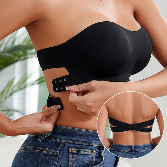 Removable Padded Soft Ice Silk Traceless Women Brasseries Wire Free Seamless Bra For Women Strapless Bra