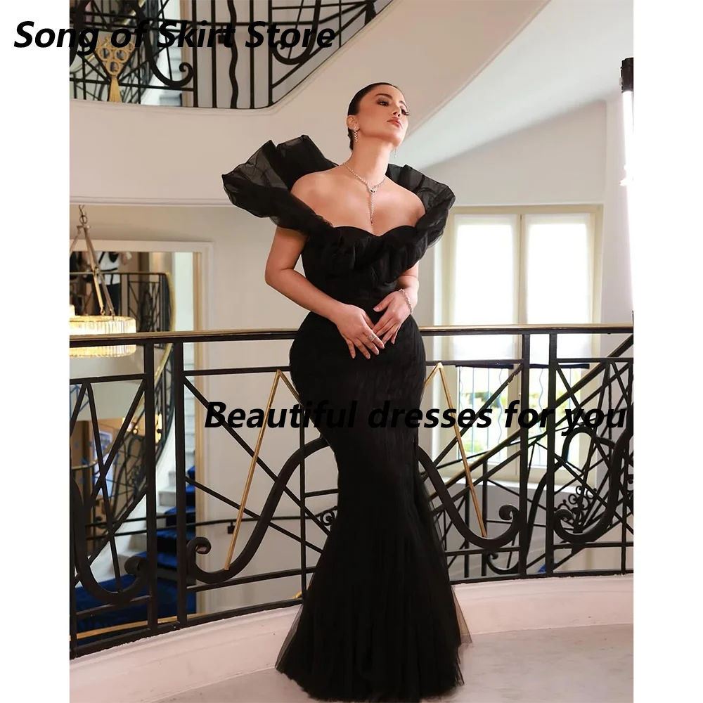 Black Prom Dresses Off The Shoulder Mermaid Prom Gowns for Women 2025 Sleeveless Floor Length Formal Party Gown Customized