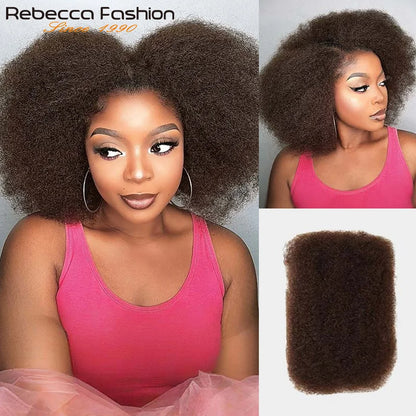 Ship From US Warehoue Remy Hair Afro kinky Curly Bulk Human Hair For Braiding 1 Bundle 50g/pc Natural Color Braids Hair No Weft