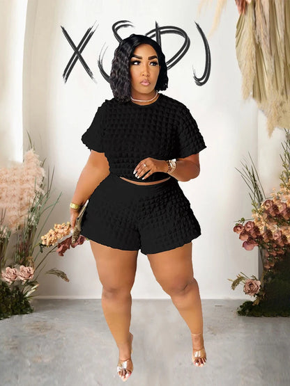 Summer Suit Chic and Elegant Woman Set  Sexy Outfit Casual Shorts Sets Womens 2 Piece Plus Size