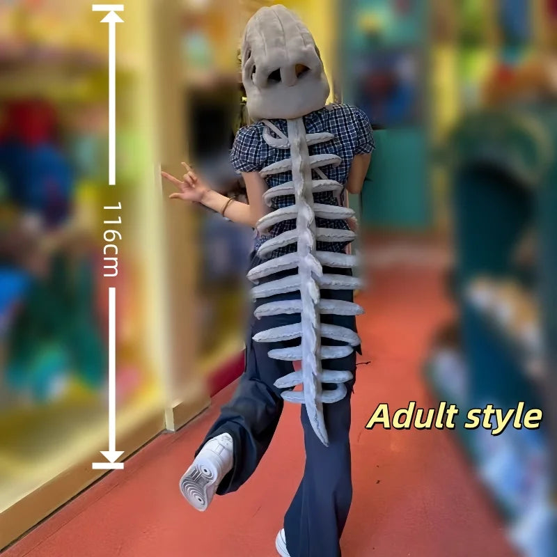 Hot Seller 3D Realistic Dinosaur Skeleton Costume Set Funny Headgear Cosply Dress up Clothing Plush Toys Creative Gifts