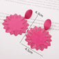 Pink Color Flower Drop Earrings for Women Summer Geometry Heart Leaf Butterfly Brincos Party Ear Jewelry Valentine's Day Gift