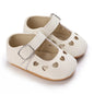 Newborn Princess Shoes Soft Leather Anti Slip Rubber Sole Baby Shoes White Girls Shoes
