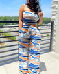 Women's casual Sleeveless Tight Polka Dot Printing Jumpsuits  Elegant And Fashionable Off Shoulder pleated Long pants Rompers