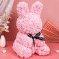 Rose Rabbit NEW Valentines Day Gifts 27cm Flower Rabbits Artificial Floral Decorations Mother' DAY Gift For Girlfriend Festival