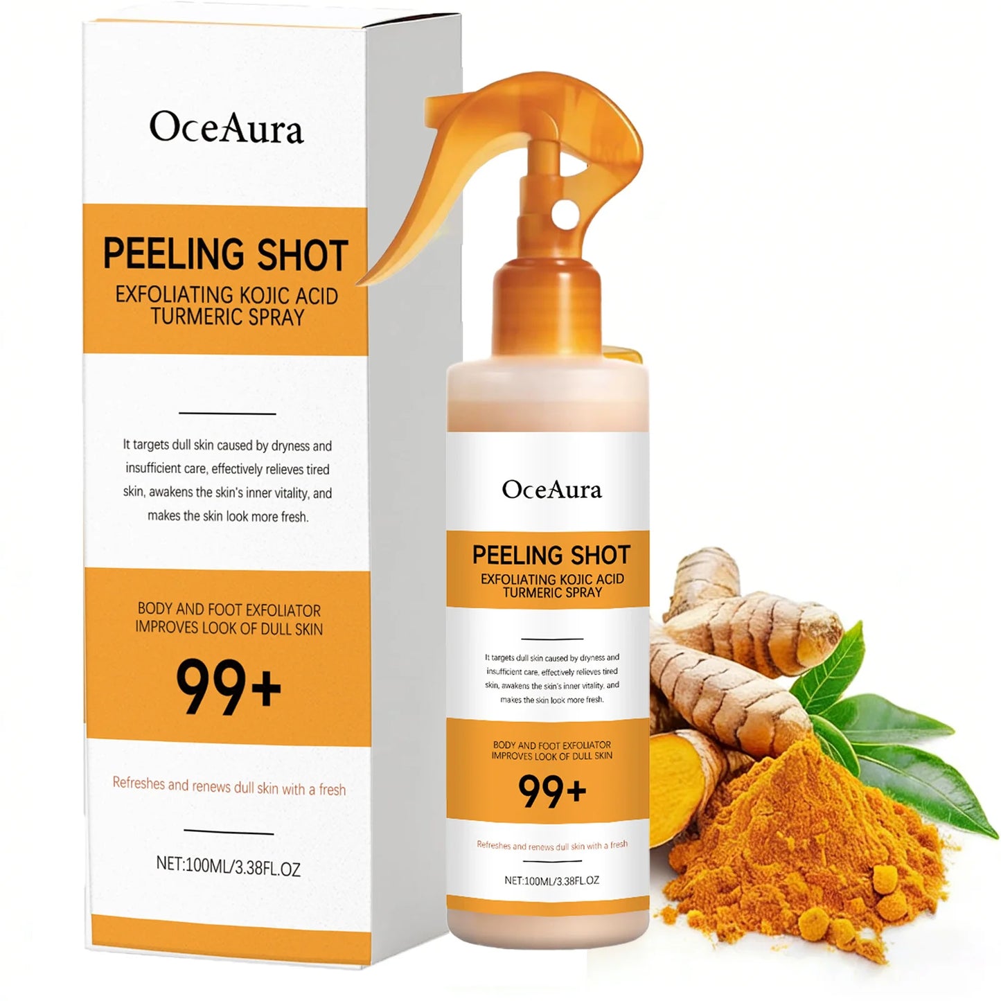 Body Keratin Care Kojic Acid Turmeric Spray Gently Exfoliating Peeling Solution Nourishing Hydrating Skin Care All Skin Types