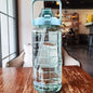 64oz Large Motivational  Water Bottle With Time Marker ,plastic cup portable Bottle With Straw Handle Tritan Frosted Water Jug for Gym, Bottle Sports Fitness