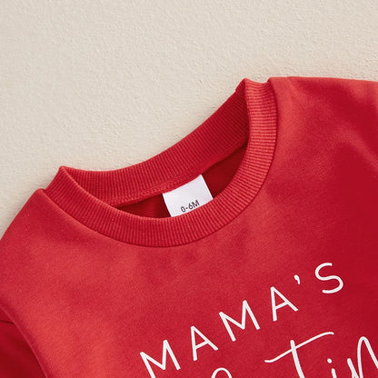 VISgogo Baby Casual Sweatshirt Long Sleeve Crew Neck Hoodie Letters Heart Print Valentine’s Day Clothes for Girls Boys