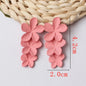 Pink Color Flower Drop Earrings for Women Summer Geometry Heart Leaf Butterfly Brincos Party Ear Jewelry Valentine's Day Gift