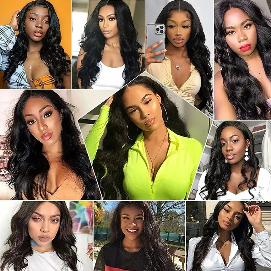3x1 Middle Part Lace Wig Body Wave  Wigs Natural Human Hair Wig with Bangs for Women 200% Density