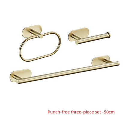 Shengruijia Brushed Gold Stainless Steel Clothes Hook Towel Bar