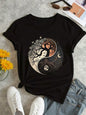 Prayer Changes Things T-Shirt with Golden Cross Print, Soft Round Neck Casual Top for Daily Wear