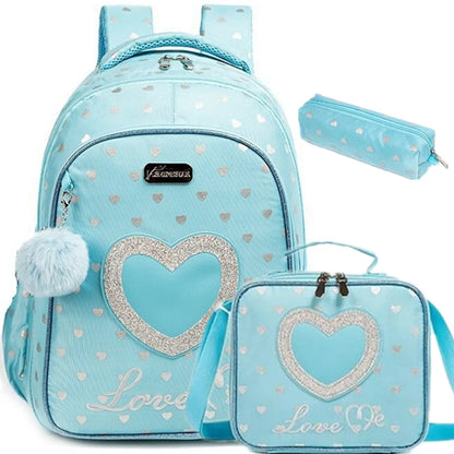 Children School Bags Kids Backpack Set in Primary Schoolbag for Teenager Girls Sequin Tower School Bags Waterproof Book Bags