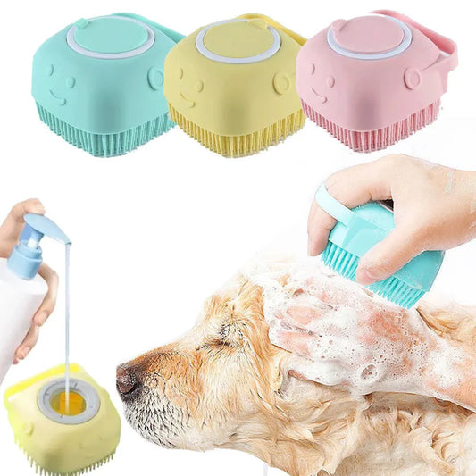 Bath Massage Brush Soft Safety Silicone Pet Accessories for Dogs Cats Tools Mascotas Products