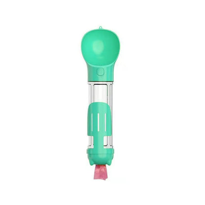 300/500ml Pet Water Food Dispenser 3 in 1 Leak Proof Pet Dog Water Bottle with Trash Bag Box and Shovel Dog Food Feeder Cat