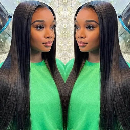 Hair Straight 13X5  Lace Frontal Wigs For Women Brazilian 100% Human Hair Wig Tranparent Lace Pre plucked Natural Black