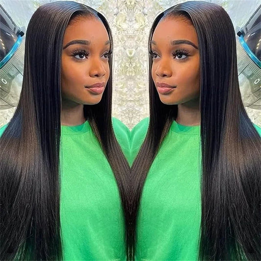 Hair Straight 13X5  Lace Frontal Wigs For Women Brazilian 100% Human Hair Wig Tranparent Lace Pre plucked Natural Black