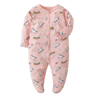 Baby Boy Rompers Cotton Girls Clothes Long Sleeve Summer Soft Jumpsuit V-neck 0-12m Onesie Clothing