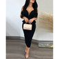 Party Dresses Women Plunging V-neck Sleeveless Backless Bowknot Ruffles Back Bodycon Midi Dress