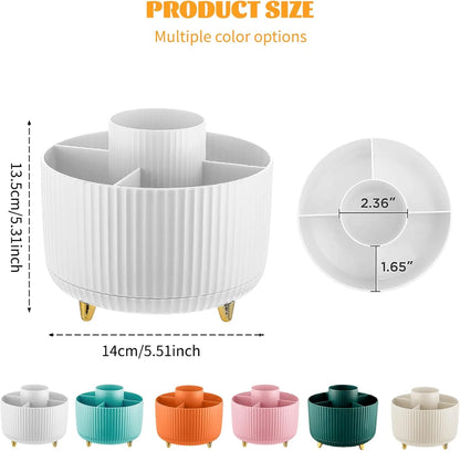 Makeup Desktop Cosmetic Storage Box Organizer 5 Slot Large Capacity for Bathroom Portable Makeup Brushes Pen Holder