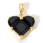 1pc New Mini Brass Charms Gold Color Valentine's Day Heart Multicolour Cubic Zirconia Pendant DIY Necklace Jewelry 20mm x 14mm