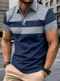 Short Sleeve Striped Pattern Men's Fashion Polos T-Shirts Summer 3D Printing Street POLO Tops 6XL Plus Size Casual Tee