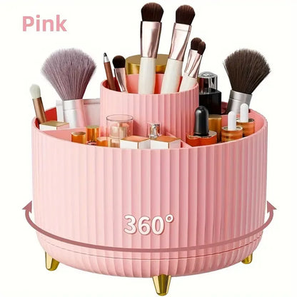 Makeup Desktop Cosmetic Storage Box Organizer 5 Slot Large Capacity for Bathroom Portable Makeup Brushes Pen Holder