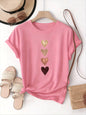 Love Print Summer New T-shirt for Women Loose Sweat Streetwear Short Sleeve Fashion Classic Top Women Casual Tshirt Clothing