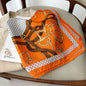 70cm Chain Print Silk Satin Hair Scarf Women Handkerchief Printed Female Square Head Bandana Small Neck Muffler Hijab Lady Girl