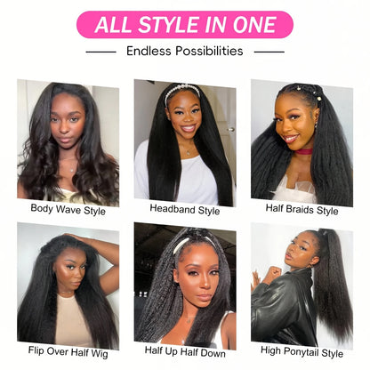 250% Brazilian Kinky Straight Lace Frontal Wigs 13x4 Hd Transparent Lace Human Hair Wig Pre Plucked Hairline Baby Hairs Glueless
