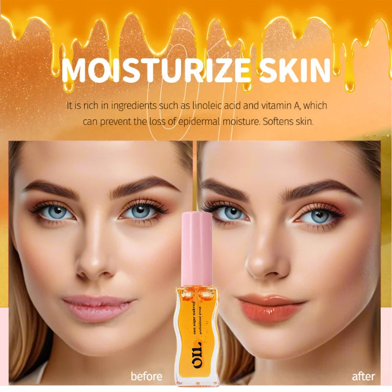 Sheer Pearlescent Mirror Lip Gloss Liquid Lipstick Fruit Honey Infused Lip Oil Reduce Lip Lines Moisturizing Lip Balm Cosmetics