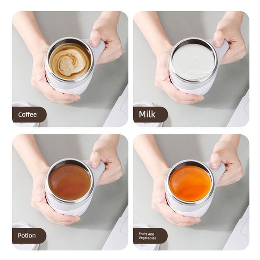 Fully Automatic Mixing Cup Stainless Steel Soymilk Soybean Milk Coffee Cup Electric Magnetic Rotate Men and Women Portable Rechargeable Electric Water Cup