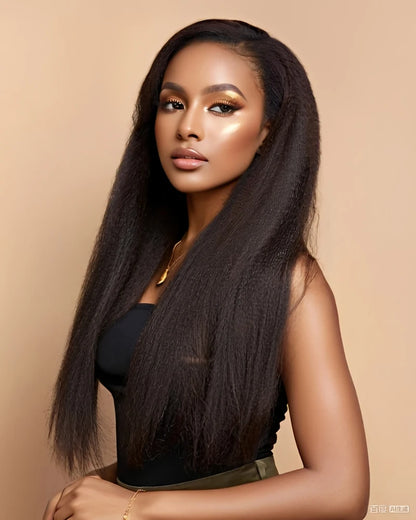 250% Brazilian Kinky Straight Lace Frontal Wigs 13x4 Hd Transparent Lace Human Hair Wig Pre Plucked Hairline Baby Hairs Glueless