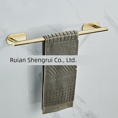 Shengruijia Brushed Gold Stainless Steel Clothes Hook Towel Bar