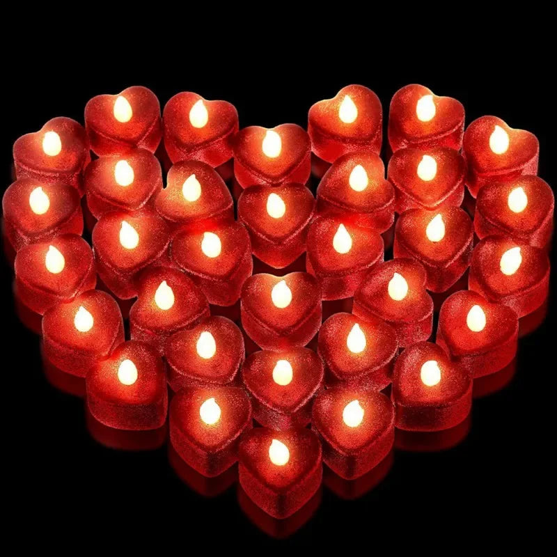 Heart-shaped Love Night LightsLights Decoration Electronic Candle for Adults Room Romantic Light for Wedding Valentine's Day