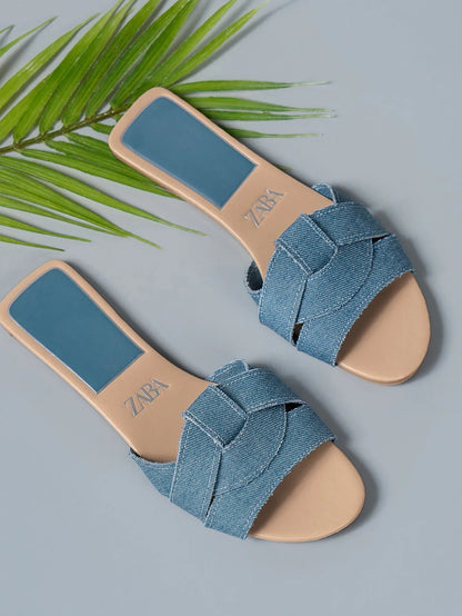 Slippers For Women's Shoes Square Head Cross Flat Summer Sandals Simple Flip-flops summervebes