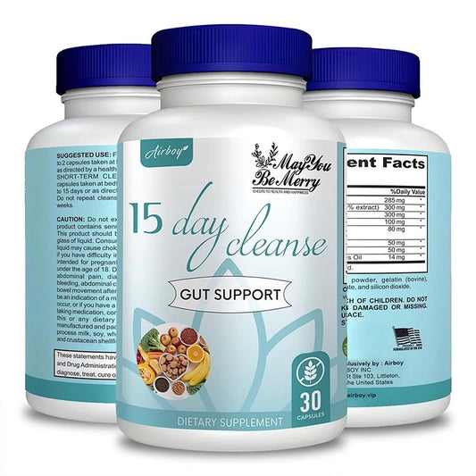 15 Day Cleanse - Gut and Colon Support | Caffeine Free | Advanced Formula with Senna, Cascara Sagrada, & Psyllium Husk | Non-G